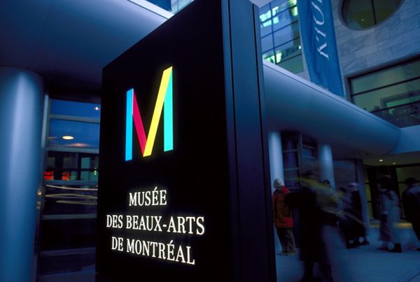 Sign with lights of Musee de Beaux Arts de Montreal